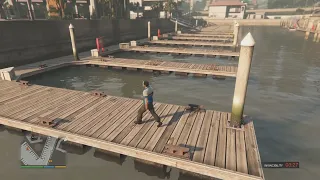 GTA V Trevor Pushing the NPC into the Water