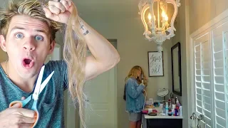 I Cut My Wife's Hair Off Hidden Camera Prank!!! (She got SO mad...)