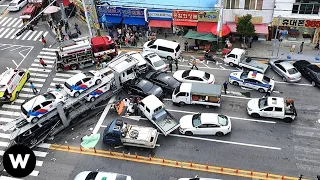 Tragic! Extremely Dangerous Road Moments Filmed Seconds Before Disaster Causing Panic Among Viewers