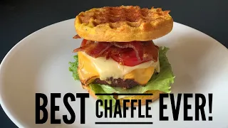 The EASIEST Chaffle recipe EVER! Only 3 Ingredients // Keto Chaffle!