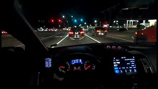 Straight Piped Focus ST POV Night Drive LOUD Pops and Crackles