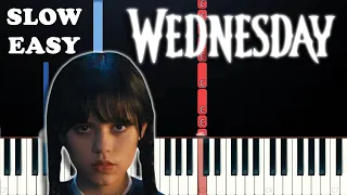 Wednesday - APOCALYPTICA - Nothing Else Matters (SLOW EASY PIANO TUTORIAL)