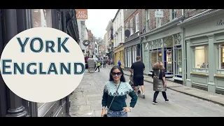 York England. Walking Tour of the Historic Streets of York City. Medieval City.