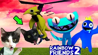 Como escapar de Yellow en Rainbow Friends Chapter 2 jugando gatos Luna y Estrella / Gameplay español