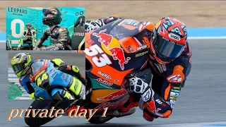 first day 2023 Moto3 private testing at circuito de Jerez