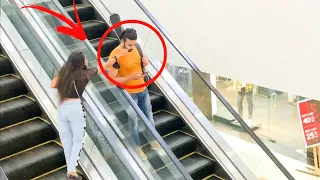 Pulling Strangers Cheek On Escalator || Part - 2 || Khushi Pandey