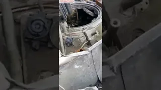 A destroyed Russian T-72 variant, probably a T-72B with most of its ERA panels detonated