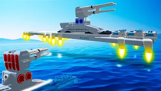 Flying BATTLESHIPS are Overpowered in this Naval Battle Simulator!