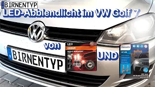 H7-LED im VW-Golf-7-Abblendlicht - von OSRAM und PHILIPS - kompletter Einbau und Vergleich !