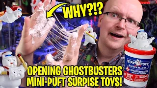 Opening Ghostbusters Mini-Puft Surprise toys! (SO MESSY!)