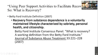 AMGR - October 2021 - "Addiction Recovery and Peer Support" - Michael M. Miller, MD, DFASAM, DLFAPA