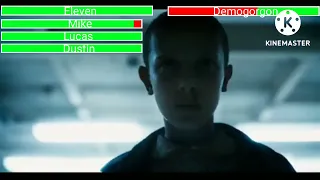 Eleven, Mike, Lucas and Dustin vs Demogorgon with healthbars Final Fight Stranger Things