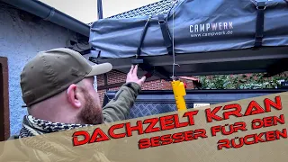 Kran für das Dachzelt | DIY | die einfache Montage | elektrischer Seilzug | Hardtop | Eagle ontour