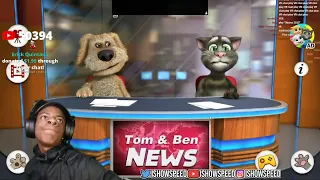 IShowSpeed Plays My Talking Ben and Tom News  And punches his monitor