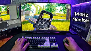 PUBG MOBILE EMULATOR 144Hz 2K HDR MONITER ! | KEYBOARD SOUND ASMR 🎧 (POV)