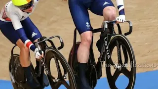 Laura Kenny and Katie Archibald win gold for Team GB in madison cycling, Kenny and Archibald cycling