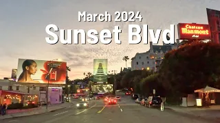 LOS ANGELES Sunset Blvd 🚗 March 2024 🇺🇸 Drive Los Angeles 4K