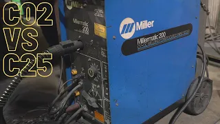 C02 VS C25 Gas for MIG Welding on a Professional Miller Welder
