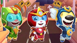 PLANET POWER TOM VS FİRE ARROW ANGELA VS HURRİCANE HANK Talking Tom Hero Dash Gameplay outfit7