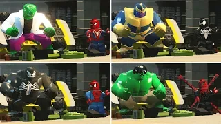 All Spider-Man & Big-Fig Characters Hulk Smash in LEGO Marvel Super Heroes Cutscenes