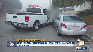 Veteran fights odd attempted carjackers