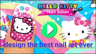 Design the best nail art ever//Let's Play Hello Kitty Nail Salon// Aatya's World