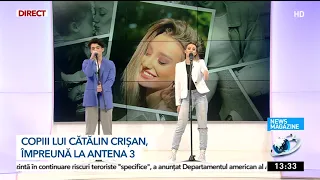 Daria şi Raris Crişan, copiii lui Cătălin Crişan, prima melodie împreună, la Antena 3