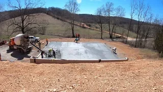 Pouring My Concrete 40x50 Time Lapse 4K