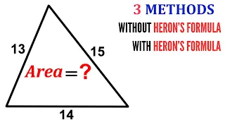 Can you find area of the triangle? | (with and without Heron's Formula) | #math #maths | #geometry