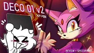 I'M BACK!!!! ✧｜XP-Pen Deco 01 v2｜Review + Speedpaint (Blaze the cat)