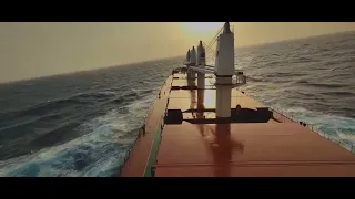 Large Ship Rolling through Waves.  Ocean Sailing sounds 5 Hours