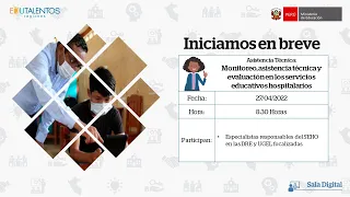 AT: Monitoreo, asistencia técnica y evaluación en los servicios educativos hospitalarios