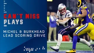 Long Runs by Michel & Burkhead Leads to Gostkowski FG | Super Bowl LIII Can’t-Miss Play