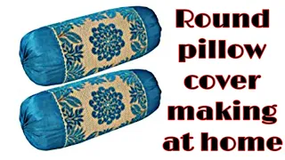 How to make round pillow cover at home||Round pillow cover cutting and stitching