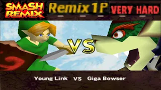 Smash Remix - Classic Mode Remix 1P Gameplay with Young Link (VERY HARD)