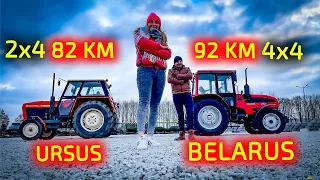 Przeciąganie liny 👉 82 KM URSUS vs BELARUS 92 KM 👉Moc, masa, siła uciągu, ciągnik [Korbanek]