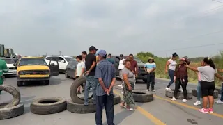 Bloquean carretera Matamoros-Victoria en manifestación contra la CFE en Matamoros 6-Jun-24