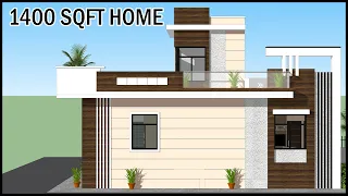 35by40 3 Bedroom With Car Parking, 1400 SqFt 2 Side Road Home Design, 1400 SqFt Single Floor Home