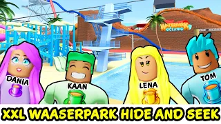 XXL Hide and Seek im OCEANIC WASSERPARK! Kaan, Dania, Lena & Tom im Roblox Schwimmbad