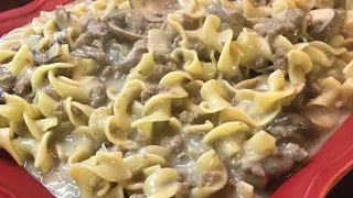 OLD SCHOOL BEEF STROGANOFF/BONUS DESSERT 🍨 VIDEO (MY SOCIAL MEDIA ANNIVERSARY MENU FAVORITES DAY 5)