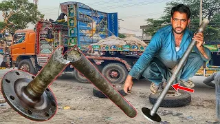 How to Repair Broken Axle of a Truck Trailer () Wow Amazing Technical Process