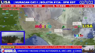 PASO🌀 HURACAN LISA 🌀 ATENCION GUATEMALA, HONDURAS, SUR de MEXICO! (Pronóstico 8PM EDT)