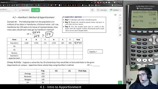 [Math 3003] Hamilton's Method of Apportionment (example 1)