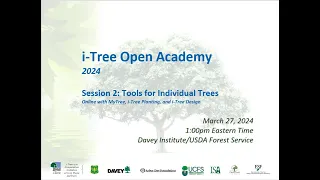 i Tree Open Academy (Spring 2024) Session 2: MyTree, i-Tree Design, and i-Tree Planting