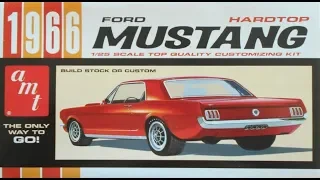 1966 Mustang Hardtop 1:25 Scale AMT#704  Model Kit Build & Review