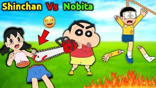 Shinchan Vs Nobita 😂 || 😱 Funny Game Whack Your Ex