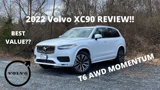 2022 Volvo XC90 T6 Momentum - REVIEW and POV DRIVE! What's NEW For 2022?