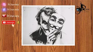 joker sketch step by step - how to draw pencil drawing  joker face  // easy way to draw