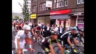 Mark Cavendish and Bradley Wiggins cycle in Nottingham September 10th 2012 TOB Stage 2