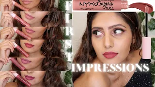 NEW NYX LIP LINGERIE XXL MATTE LIQUID LIPSTICK SWATCHES | MEDIUM/BROWN/OLIVE SKIN ❤